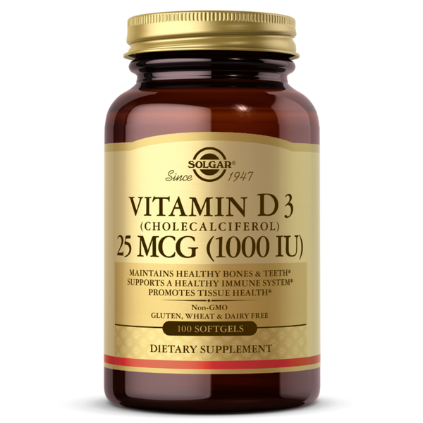 SOLGAR VITAMIN D3 (1000 IU) SOFTGELS